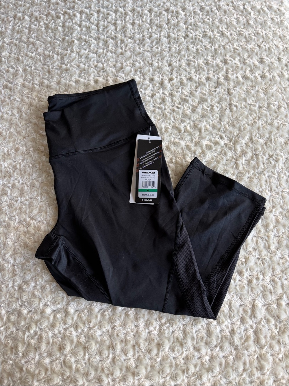 New XL Head Black High Rise Crop Leggings